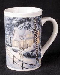 Thomas Kinkade Hometown Christmas Memories Tall Coffee Mug